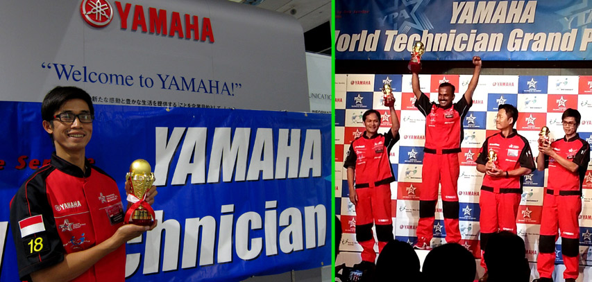 Asep Sumpena juara tiga world technician grand prix 2014 yamaha indonesia