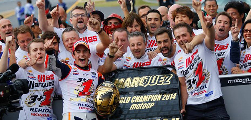 Rayakan Gelar Juara Dunia MotoGP Marquez dan Pedrosa 