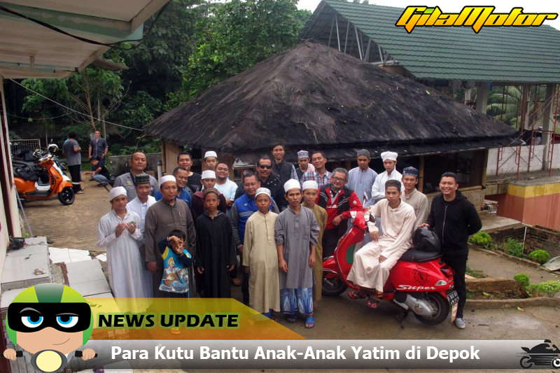 Kutuvespa_Baksos FB Kutu Vespa memberikan bantuan sembako kepada anak Yatim di Depok