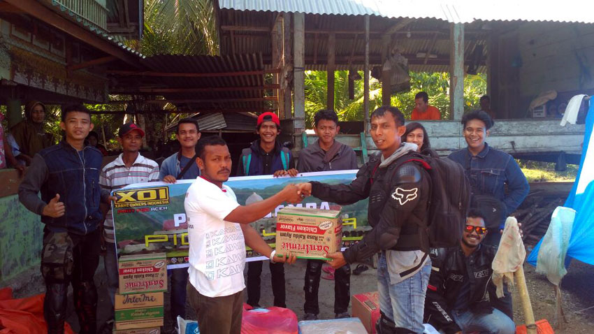 Sumbangsih dari rekan komunitas Xabre Owners Indonesia (XOI) dari chapter lain pun terus mengalir. (Foto: Xabre Owners Aceh)