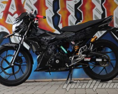 Modifikasi Suzuki Satria F150 Black Predator 7