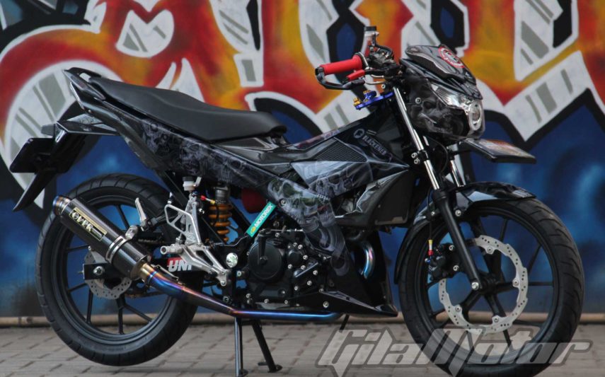 Modifikasi Standart Satria Fu Hitam Merah Medan Youtube